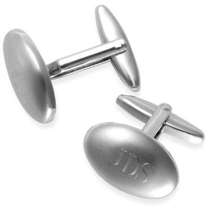 Brushed Oval Cuff Link Set - TrendSettingFashions 