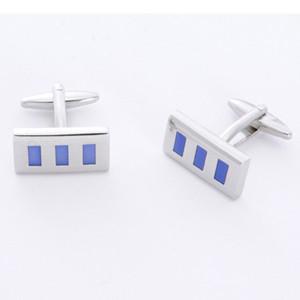Dashing Cuff Links with Personalized Case - Blue Rectangle - TrendSettingFashions 