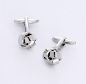 Dashing Cuff Links with Personalized Case - Silver Knot - TrendSettingFashions 