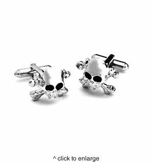 Dashing Cuff Links with Personalized Case - Skull X Bones - TrendSettingFashions 