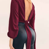 Women's Backless V Neck Sexy Blouse