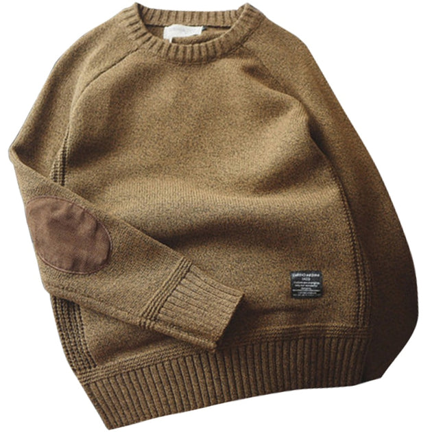 Men's Pullover Patch Knitted Sweater
