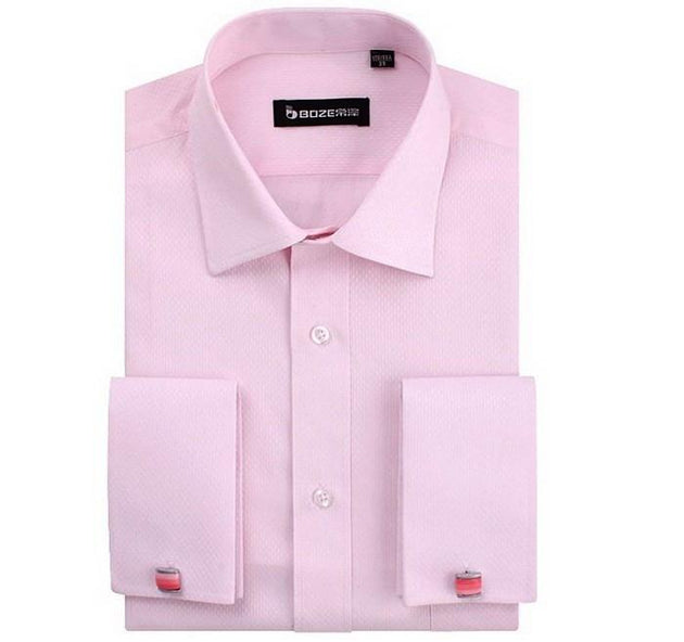 Men's French Cut Striped Dress Shirt with Luxury Button Cuffs - TrendSettingFashions 