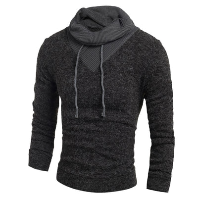 Men's High Collar Wrap Sweater - TrendSettingFashions 