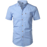 Men's Plaid Summer Short Sleeve Button Down - TrendSettingFashions 