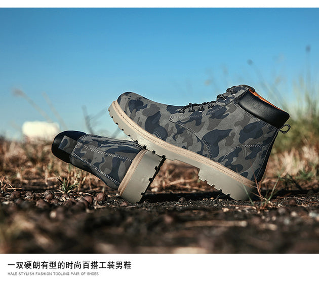 Men's Camouflage Fashion Boots - TrendSettingFashions 