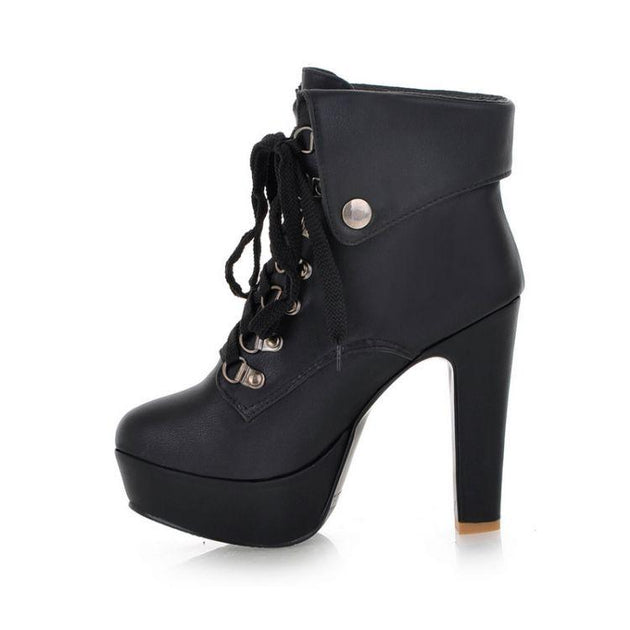 Women's City Slicker Lace Up Boots - TrendSettingFashions 