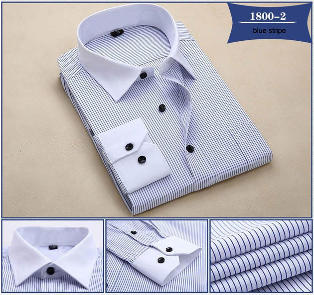 Men's Fashion Striped Dress Shirt - TrendSettingFashions 