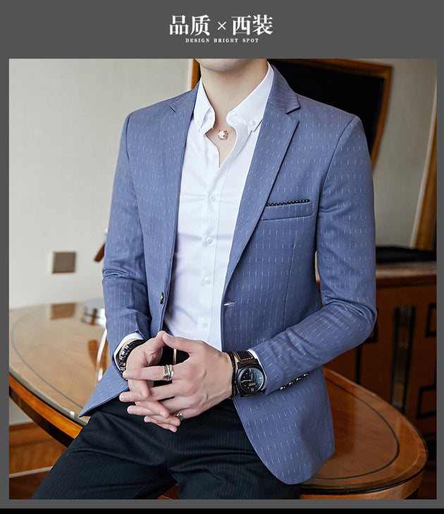 Men's One Button Fashion Blazer Up To 3XL - TrendSettingFashions 