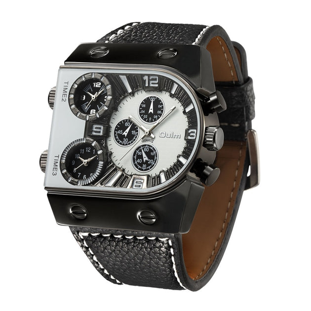 Men's Leather Strap Wristwatch
