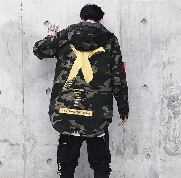 Men Fashion Embroidery Military Camo Jacket - TrendSettingFashions 