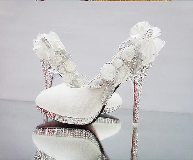 Women's Sexy Platform High Heels In White or Red - TrendSettingFashions 