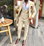 Men's 3 Pieces Suit Business Notch Lapel (Blazer+Vest+Pants) - TrendSettingFashions 