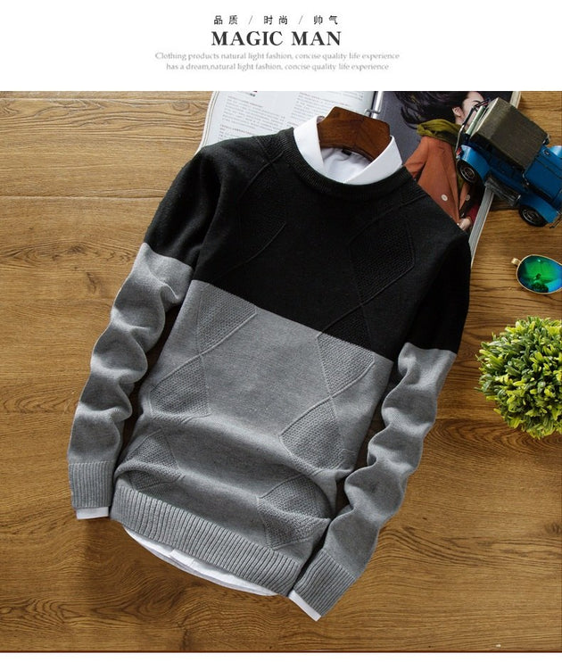Men's Fashion Print Cashmere Pullover - TrendSettingFashions 