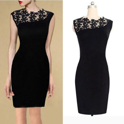 Women's Little Black BodyCon Dress - TrendSettingFashions 