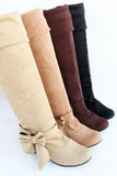 Women's Sexy Bow Tie Knee High Boot - TrendSettingFashions 