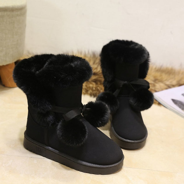 Women's Medium Leg Lacing Snow Boot - TrendSettingFashions 