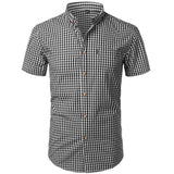 Men's Plaid Summer Short Sleeve Button Down - TrendSettingFashions 