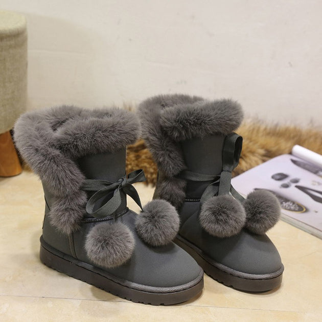 Women's Medium Leg Lacing Snow Boot - TrendSettingFashions 