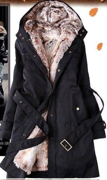 Women's Long Faux Fur Lined Thermal Parka - TrendSettingFashions 