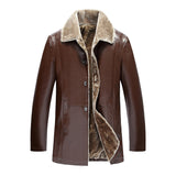 Men's Thick Suede Leather Jacket - TrendSettingFashions 
