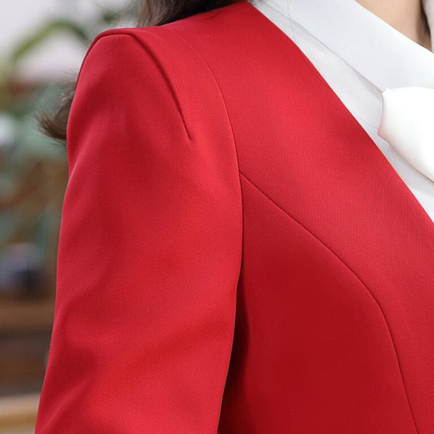Women's Elegant Red Blazer