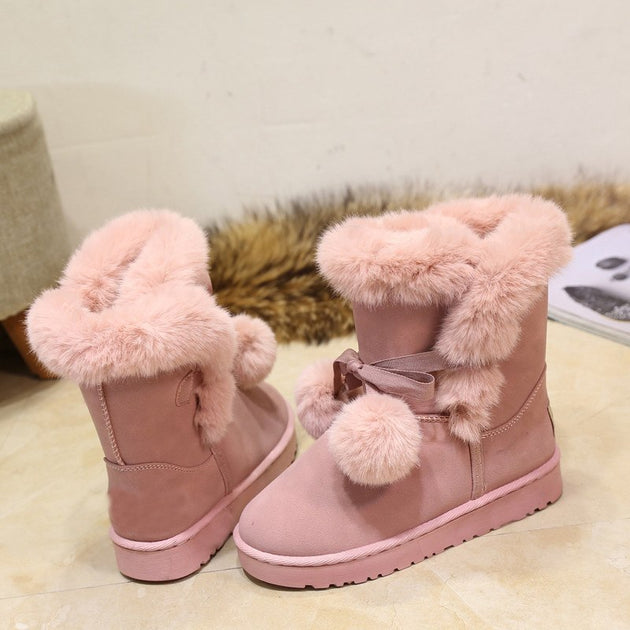 Women's Medium Leg Lacing Snow Boot - TrendSettingFashions 