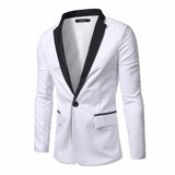 Men's Casual Black and White Suit Jacket - TrendSettingFashions 