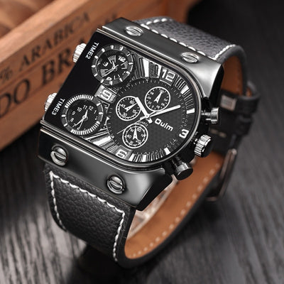 Men's Leather Strap Wristwatch