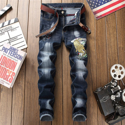 Men's Green Eye Of The Tiger Jeans - TrendSettingFashions 