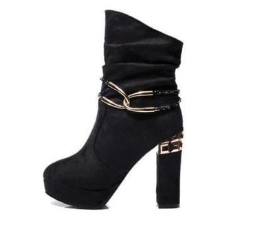 Women's Super Sexy Ankle Boot With Metal Embellishment - TrendSettingFashions 