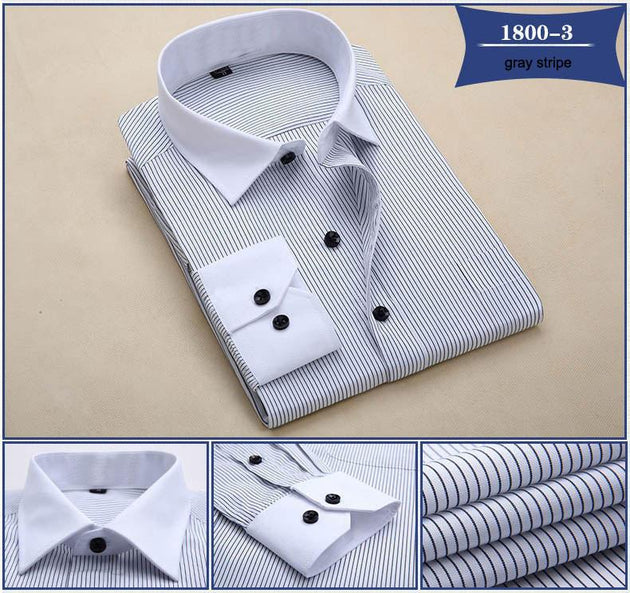 Men's Fashion Striped Dress Shirt - TrendSettingFashions 
