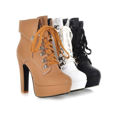 Women's City Slicker Lace Up Boots - TrendSettingFashions 