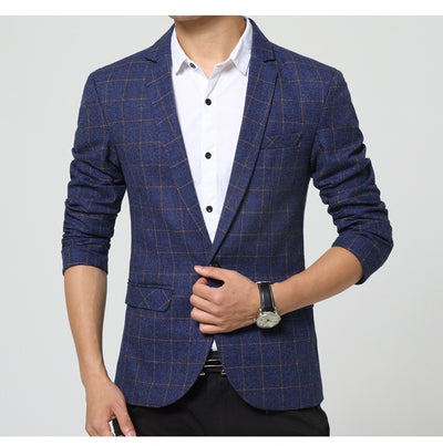 Men's Plaid Blazer Up To 6XL - TrendSettingFashions 
