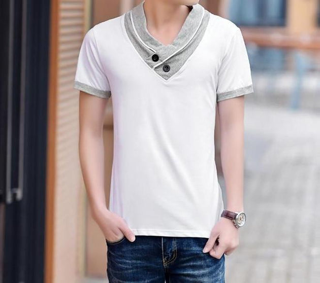 Men's Fashion High Collar T-Shirt - TrendSettingFashions 