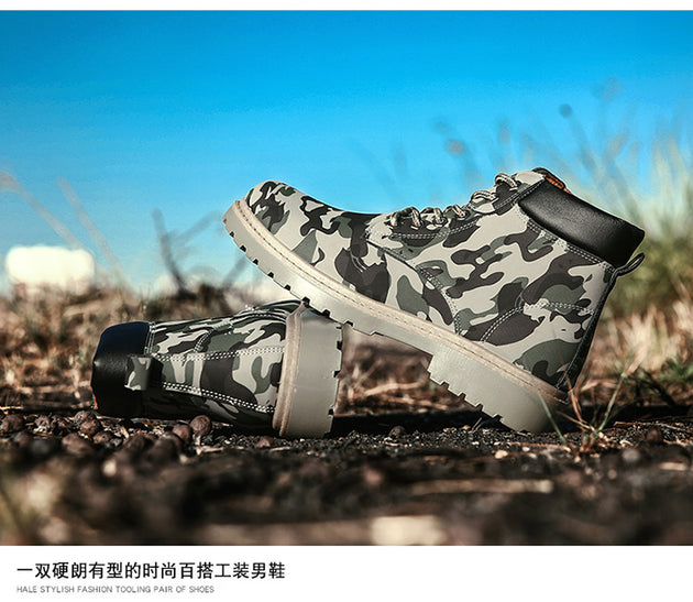 Men's Camouflage Fashion Boots - TrendSettingFashions 