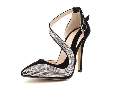 Women's Rhinestone Design High Heels - TrendSettingFashions 