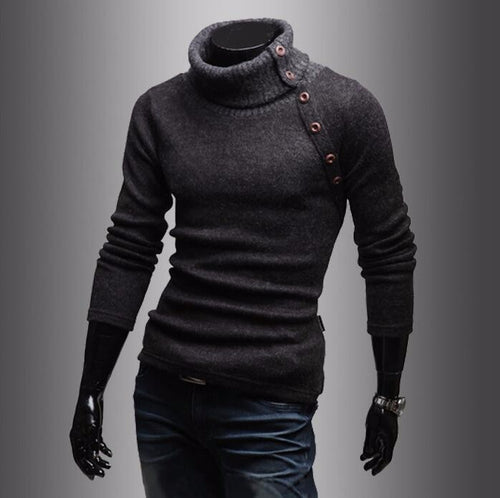 Men's High Collar Sweater - TrendSettingFashions 