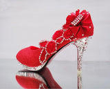 Women's Sexy Platform High Heels In White or Red - TrendSettingFashions 