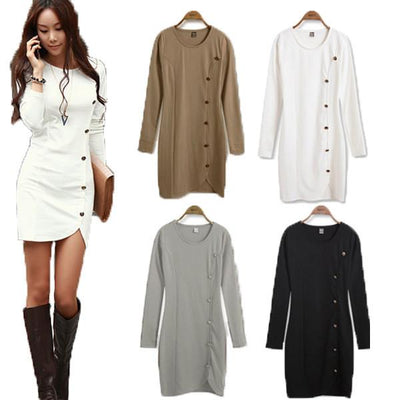 Women's Long Sleeve Fashion Mini Dress - TrendSettingFashions 