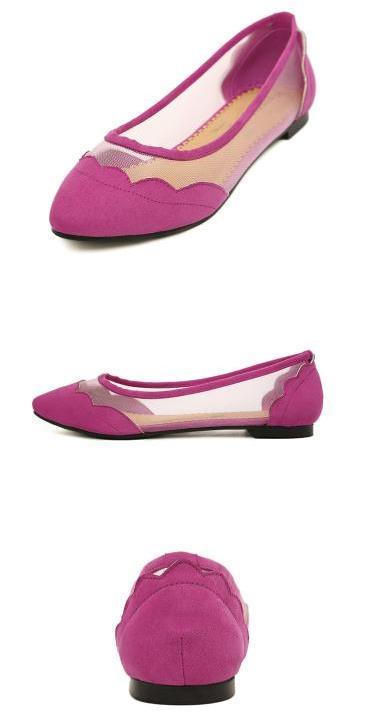 Women's Sweet Lace See-Through Flats - TrendSettingFashions 