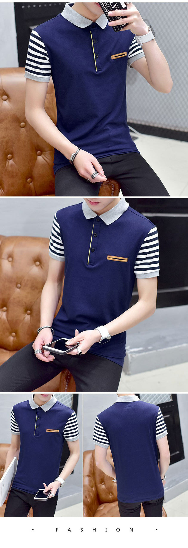 Men's Short Sleeved Fashion Polo Up To 5XL - TrendSettingFashions 