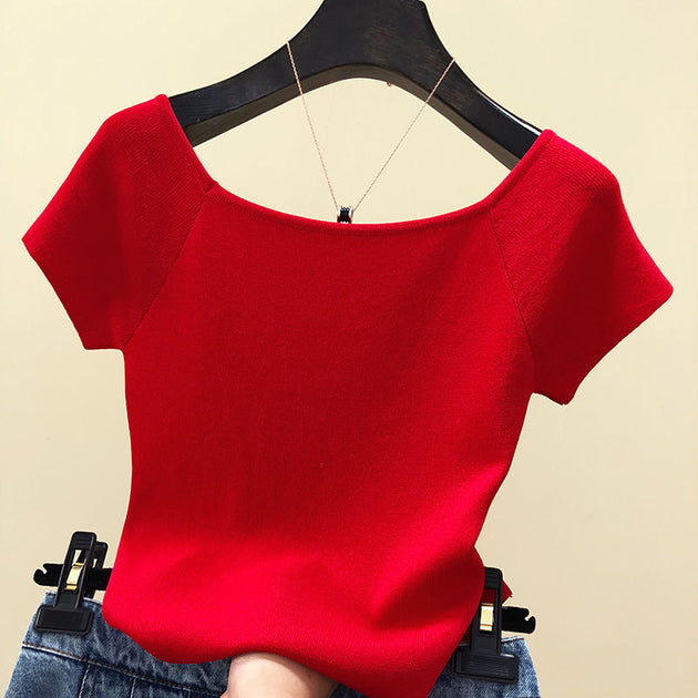 Women's Fashion T-Shirt Off shoulder