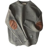 Men's Pullover Patch Knitted Sweater