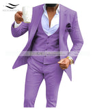 Men's 3 Pieces Suit Business Notch Lapel (Blazer+Vest+Pants) - TrendSettingFashions 