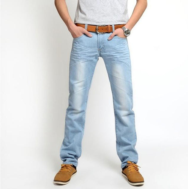 Men's Straight Leg Slim Cut Jeans - TrendSettingFashions 
