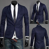 Men's Solid Color Suit Jacket - TrendSettingFashions 