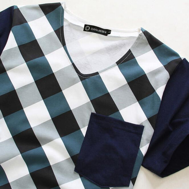 Men's Plaid Summer T-Shirt - TrendSettingFashions 