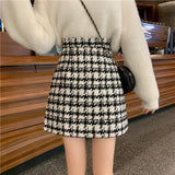 Women's Tweed Skirt High Waist Mini Skirt