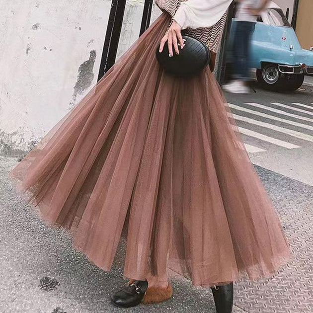 Women's Vintage Pleated Long Skirt